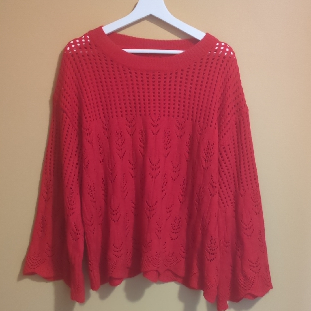 Shein Lightweight Red Knit Sweater